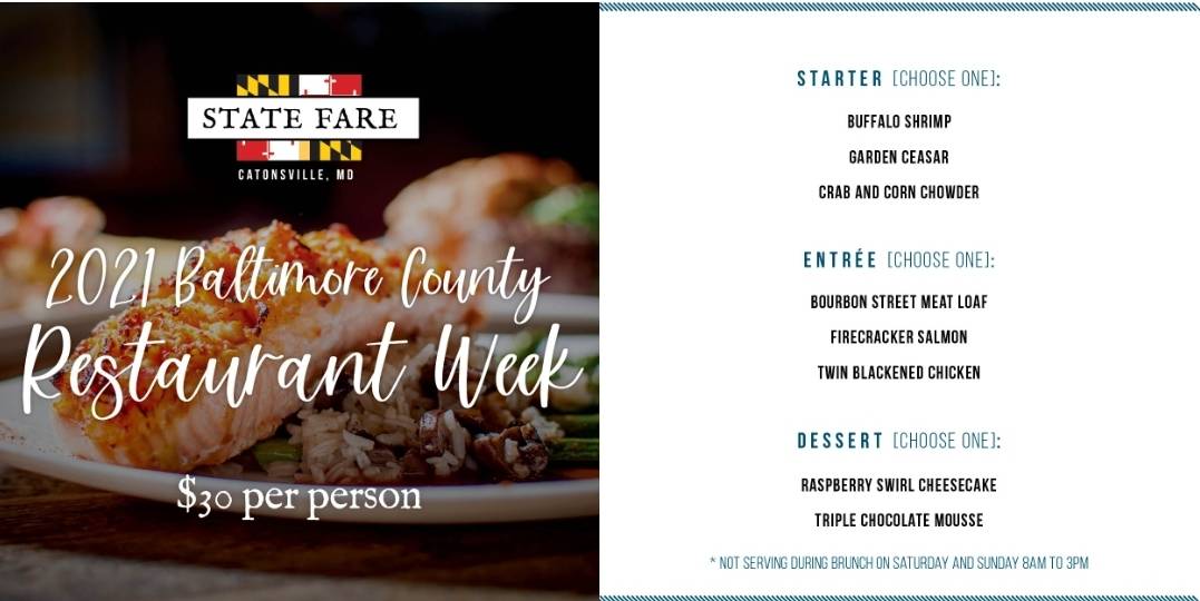 Celebrate Baltimore County Restaurant Week with State Fare!